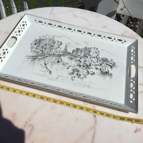 Nashco MCM Tole Metal Serving Tray - Picture 6 of 7